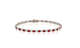 Charming Ruby Tennis Bracelet 925 Sterling Silver